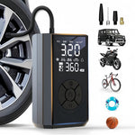 Portable Cordless Electric Air Compressor Pump with LED Emergency Light USB Rechargeable Fits for Car Tires Bicycles and Sports Balls