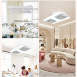 Tevorex E27 60W Dual Head Ceiling Fan with LED Light 3 Color Modes 3 Speeds 2H Timer Eye Care Fan Light with Remote Control for Indoor Use