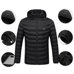 LinkMejor HJ-15 Uniex Heated Jacket - 15 Heating Zones, USB Charging, Smart Thermal Warm Jacket, Motorcycle Heated Hooded Coat Outdoor Sportswear