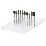 New 10 pcs 1/8" Shank Tungsten Carbide Milling Cutter Rotary Tool Burr Double Diamond Cutting Rotary Dremel Tools Electric Grinding