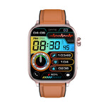 ET570 1.96inch HD Screen bluetooth Call ECG Heart Rate Blood Pressure Blood Oxygen Monitor Noninvasive Blood Glucose Measurement Uric Acid Blood Lipid Testing BMI Body Fat Sleep Monitoring Multi-sport Modes Music Playback IP68 Waterproof Smart Watch