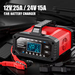 LinkMejor 12V 15A / 24V 5A 300W Battery Charger Lead-Acid AGM GEL LiFePO4 Tester Smart Pulse Repair Tools for Car Motorcycle Boat