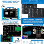 LinkMejor IPC-9800MOVTADHS Plus+ Full Features CCTV Camera Tester 7-inch IPS Touch Screen Monitor CCTV Tester with HD-TVI HD-CVI AHD SDI IP Camera Support DMM OPM VFL TDR Features POE 4K H.265 HDMI