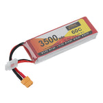 LinkMejor 11.1V 3500mAh 60C 3S LiPo Battery XT60 Plug for RC Drone