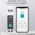 Tuya Intelligent Circuit Breaker with Metering 1P 63A DIN Rail Support 3 Timing Modes Multiple Safety Protecting APP Remote Control Compatible with Alexa Google Assistant for Household Appliances