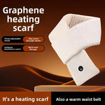 LinkMejor USB Heated Scarf Graphene Heating Element Smart Winter Scarf Adjustable Temperature Lightweight Portable Warm Down Fabric