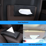 Car Sun Visor Tissue Box Chair Back Sunroof Car Napkin Box Hanging PU Leather Automotive Interior Tissue Box