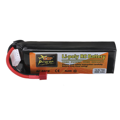 LinkMejor Power 14.8V 3000mAh 70C 4S LiPo Battery T Plug for RC Car