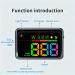 Car HUD Head-up Display GPS Multi-function Speedometer HD Instrument Display Over-speed Warning for All Vehicle