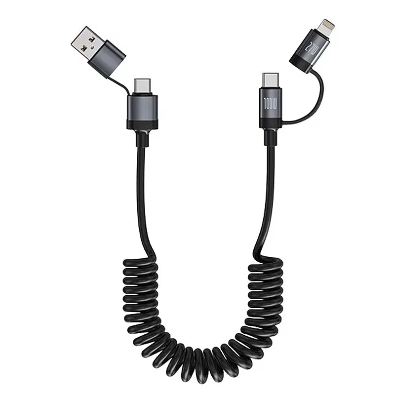 6A 100W USB-A/USB-C to iP/USB-C Telescopic Cable PD Fast Charging Data Transmission Copper Core Line 1.5M Long for iPhone 16 15 Pro 14 13 12 Pro Max for Xiaomi 15pro for Huawei Mate 70 Pro for Samsung Galaxy S25 Ultra
