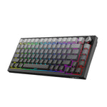 LinkMejor X81 Tri-Mode Mechanical Gaming Keyboard with Multi-media Knob 75% 81 Keys RGB Backlit Hot Swappable Gasket Structure 8000mAh White Switch Wireless Gaming Office Custom Keyboard
