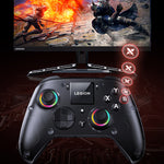 LinkMejor Y7 Tri-mode Wireless Gaming Controller with Hall Joysticks and Triggers 1.44 Inch Interactive Screen 4 Programmable Back Buttons Six-Axis Ergonomics Design for PC Switch iOS Android