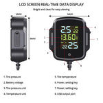 Motorcycle TPMS Tire Pressure Monitoring System QC3.0 Fast Charging USB Output Real Time Temperature Alarm IP67 Waterproof Anti Theft External Sensors Long Battery Life