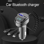 3 In 1 Car Multi-function 2 Ports 55W USB Car Charger Fast Charging USB Retractable Charging Cable with Voltage Display