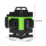 LinkMejor Display 4D 360° 16 Line Green Light Laser Level Cross Self Leveling Measure Tool