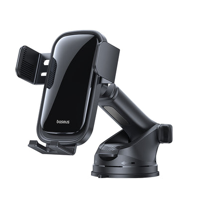 LinkMejor PrimeTrip VL1 Solar Powered Automatic Car Phone Holder with Auto Sensor Clamp 360° Rotation 300mAh Battery Central Console Mount Bracket Universal Compatible for 5.4-7.2 Inch Smartphones