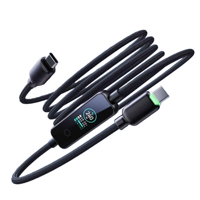 CM1 5A PD240W Type-C to Type-C Cable with TFT Display Screen PD3.1 Fast Charging Data Transmission Copper Core Line 1.2M Long for iPhone 17 17Pro Max 16 15 14 for Xiaomi 17pro for Huawei Mate XTs for OPPO