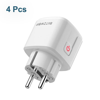[4 Pcs] LinkMejor® BW-SHP15 Zigbee 3.0 16A 3680W Smart Plug Wireless Power Socket Outlet EU Plug APP Remote Control / Voice Control / Multiple Timer Modes Compatible With Amazon Alexa / Google Assistant