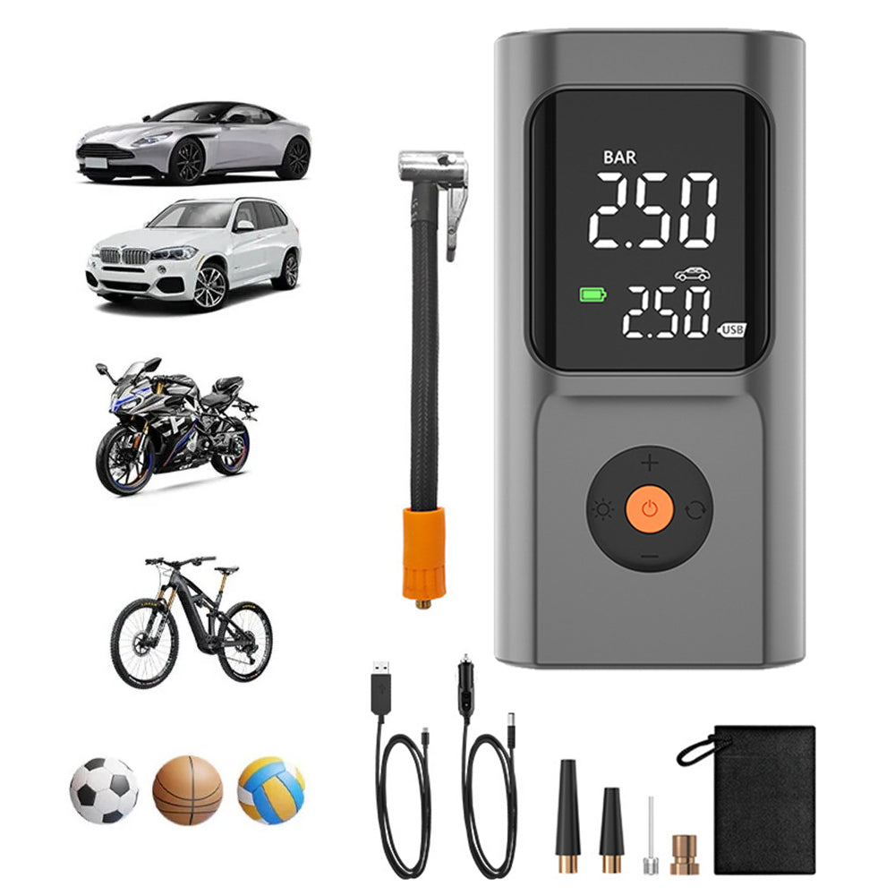 Portable Tire Inflator Dual-screen Digital Display Air Pump for Car Motorcycle Ball Fast Inflation