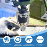 Square Hole Drill Bit Adapter with 4 Drill Bits Carbide Square Hole Drill Fixing Bracket Precise Woodworking Mortising Chisel Kit Tenon Drill Bits Fixing Bracket Accessory for Bench Drill