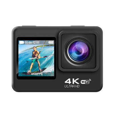 LinkMejor 4K WiFi Action Camera Photography Sports Camera Waterproof HD Dual Screen Wifi Remote Control Outdoor Shooting Cycling Skiing Underwater Camera