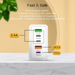 120W 5-Port USB PD Charger 2USB-A+3USB-C PD QC3.0 Fast Charging Wall Charger Adapter EU Plug US Plug for iPhone 15 14 13 Pro for Samsung Galaxy Z Flip6 for Huawei Nova Flip for Xiaomi Civi 4Pro
