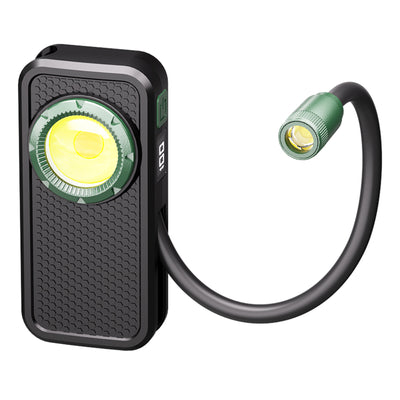 Bikight W12 Magnetic Flexible Tube Work Light with Intelligent Digital Display COB LED 800LM 1500mAh Type-C Rechargeable Gooseneck Clip Magnet Work Light for Camping Repair