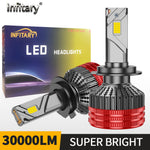 LinkMejor Q6 30000LM LED Car Headlight Bulbs 300W Hi-Low Beam Car Headlamps 6500K Bright White