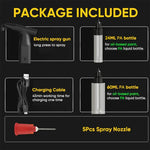 P-01/P-02 Electric Spray Gun Kit 1/3-Speed 0.3/0.5mm Nozzles 24ML/60ML PA Bottles 0.04MPa 7L/8L Airflow Rechargeable Cordless