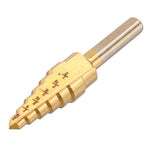 Drillpro 6PCS Premium Titanium-Coated HSS 4241 Step Drill Bit Set by Pro-Drills Variety Pack (1/8" to 1-3/8") High-Speed Steel Center Punched Design Ideal for Woodworking and Home Improvement