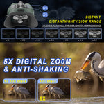 IPRee 4K Night Vision Goggles 48MP High Definition Infrared 8X Digital Zoom 5000mAh Battery Adjustable IR Levels for Outdoor Camping Security Bird Watching Observation