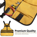 Heavy Duty Canvas Work Apron 21 Pockets Tool Organizer Adjustable Straps Magnetic Holder Carpenter Workshop Mechanic Gardener DIY Crafts