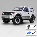 LinkMejor 1297S Newly Upgraded RTR 1/14 2.4G 4WD for Mitsubishi Pajeyo V24WG 1992 Sport RC Car Dual-Speed Mechanical Shifting Classis Off-Road SUV Climbing Truck LED Light Full Proportional Control Metal Gears CVD Straight Axle Vehicles Models Toys
