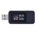 LinkMejor USB Tester Digital Voltmeter Ammeter 0.96 Inch IPS Screen 4-30V 0-5A QC3.0 PD Fast Charging Protocol Power Capacity Meter