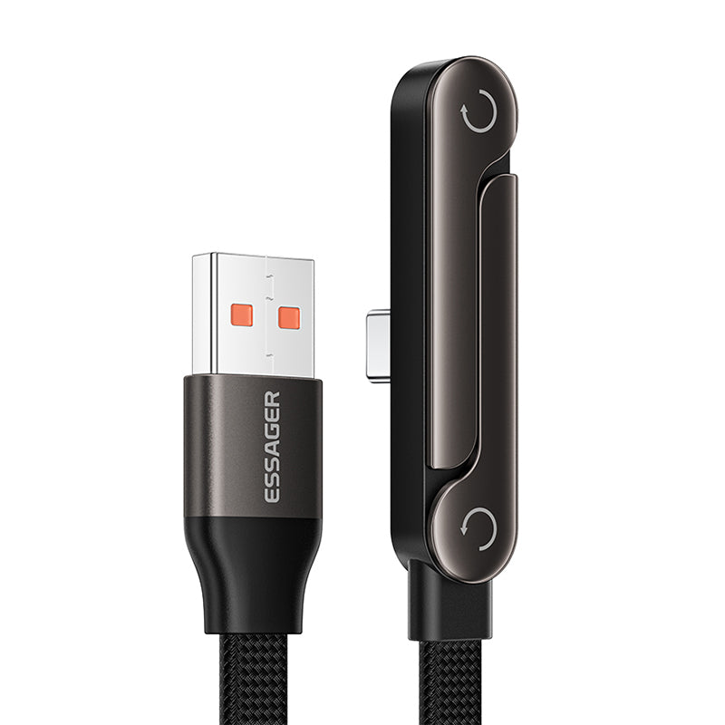 LinkMejor ES-X78 7A USB-A to USB-C L-shape Cable Fast Charging Data Transmission Thickened Copper Core Line 1M Long for iPhone 17 17 Pro Max 16 15 for XIaomi 17pro for SAMSUNG for OPPO for VIVO