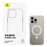 LinkMejor Crystal Series Transparent Mobile Phone Case for iPhone 16 Pro Max Magnetic Adsorption Protective Mobile Cover for iPhone 16 Plus