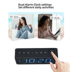LinkMejor LED Digital Alarm Clock with FM Radio / Dual Alarm / Snooze / External USB Charging Port / Dimmable Night Light For Bedroom / Office