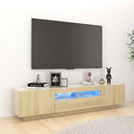 TV Cabinet with LED Lights Sonoma Oak 70.8"x13.8"x15.7"