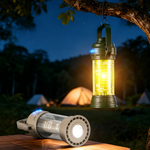 IPRee Portable Camping Lamp LED Handheld Light USB Rechargeable Mini Floodlight with 6 Light Modes Hiking Hook Design Tent Emergency