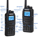LinkMejor DM-1701 Digital Mobile Radio UV 136-174MHz 400-520MHz 2200mAh Analog Digital Ham Radio Compatible with Open GD77 DMR Two Way Radio