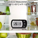 Fridge Thermometer With Hook Anti-Humidity Refrigerator Freezer Electric C/F Conversion LCD Display Digital -20°C to 50°C Temperature Monitor