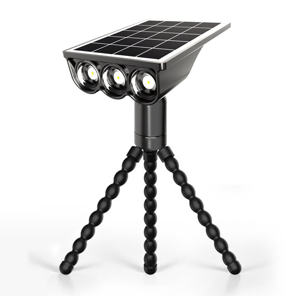 Elfeland Solar Octopus Spotlight With 3 Flexible Tentacles for Wrapping 360° Rotatable Head IP44 Waterproof for Garden Camping Decor