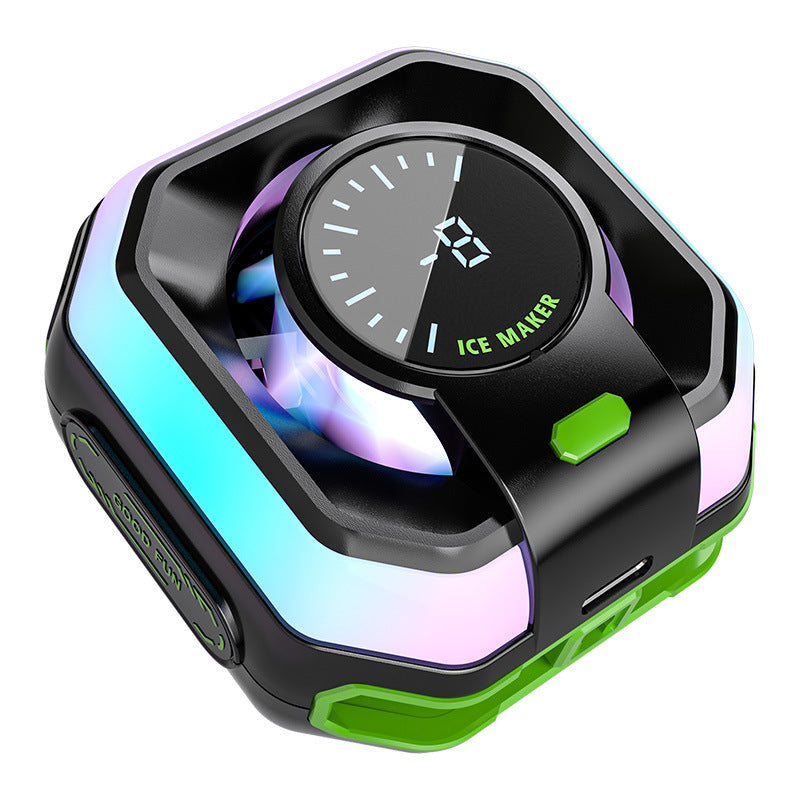 HK-5 Pro Semiconductor Phone Cooler Magnetic/Clip On AI Smart 3 Speed Cooling Real Time Temp Display RGB Light Gaming Radiator