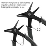 2 in 1 Snap Ring Plier 4 Way Type Multifunctional Dual Purpose Circlip Plier Remover Hand Tool Black