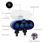 Aqualin Ball Valve Two Outlet Automatic Garden Irrigation Controller with Four-Dials Water Timer 0 Pressure Waterproof High-Impact Construction Ideal for Efficient Watering Management
