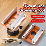 2-in-1 Wood Router Slotting Locator Accurate Grooving Bracket Handheld Edge Trimmer Base Precision Woodworking Milling Tool