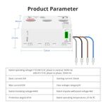 Zemismart 3 Phase WiFi Energy Meter Smart Power Consumption Monitor Max 63A Measure Alarm 208V-415V works with Tuya Smart Life App