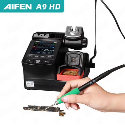 LinkMejor A9HD Soldering Iron Station 180W Intelligent Control 2.8 Inch LCD Screen Adjustable Temperature 200°C to 450°C Compatible with C245 Soldering Tips Professional Welding Equipment