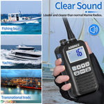 LinkMejor AR-25M Marine Radio Transceiver Walkie Talkie IP67 Waterproof VHF Handheld Float Vessel Talk NOAA Two Way Radio for Boat