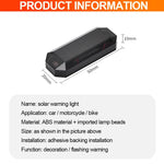 Car Mini LED Solar Warning Light Night Security Simulated Alarm Alarm Wireless Anti-theft Warning Light Flashing Virtual Alarm Light